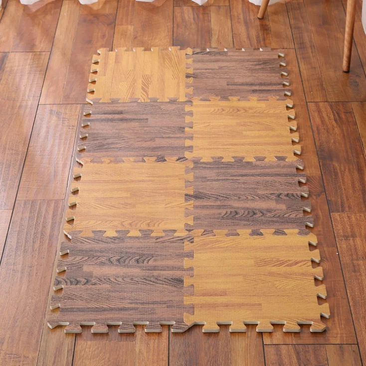 MH92 Eva Puzzle Mat Wood Grain Pe Foam play mat for baby chid homeused floor mats
