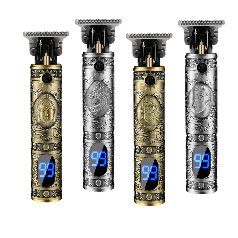 Factory Wholesale Professional Led Display T9 Men Barber Hair Clippers Hair Cutting Machine Rechargeable Electric Hair Trimmer