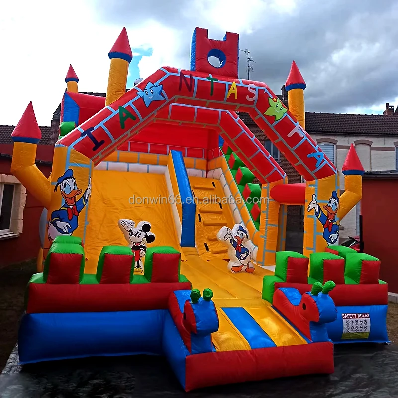 Top Quality Inflatable Bounce Trampoline Kids Play Castle Jumping Bouncy House Inflatable Trampoline With Air Blower