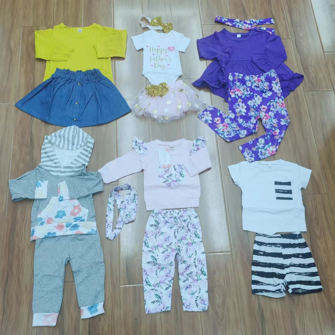 Newborn Baby tenor clothing sets baby Summer Short Sleeve Tops Boys Girls Outfits 2 Pieces overstock assorted leftover surplus
