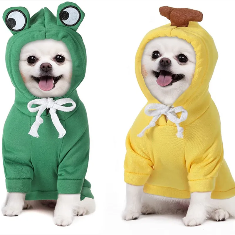 Pet Clothes Hooded Costume Warm Dog Sweater Fruit Hooded Sweatshirt Cold Weather Autumn Coat for Puppy Small Medium Dog Clothes