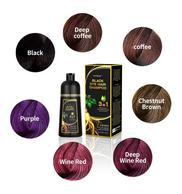 Hot Selling Custom Private Label Best Coloring Ammonia Free Magic Organic Permanent Herbal Black Chinese Hair Dye Shampoo