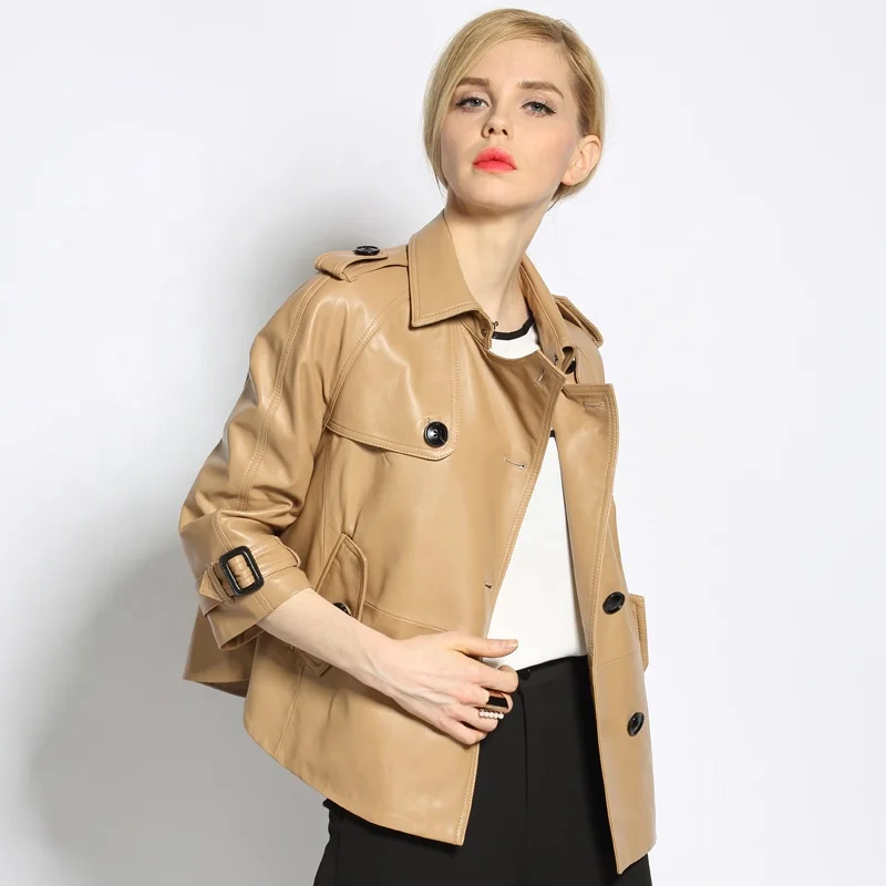 
New Design Genuine Leather Jacket For Woman Leather Bomber Jacket Wholesale Real Sheepskin Coats 
