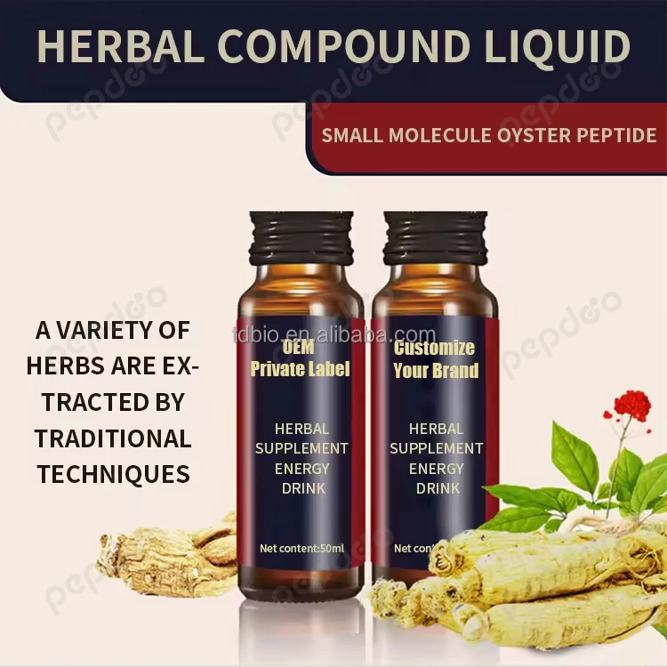 Private label natural ginseng herbal drink men energy booster supplement panax ginseng oral liquid drinks