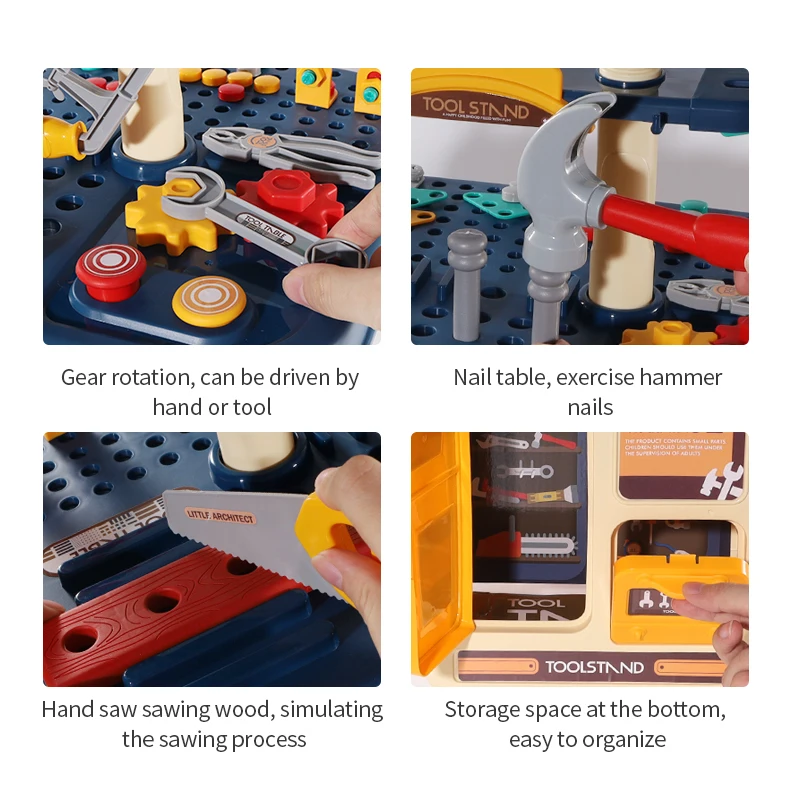 KSF Toys Wholesale Kids Plastic Table Tool Set Pretend Toy Nut Screw Box OEM Parent-Child Repair Game DIY Assembly Toy