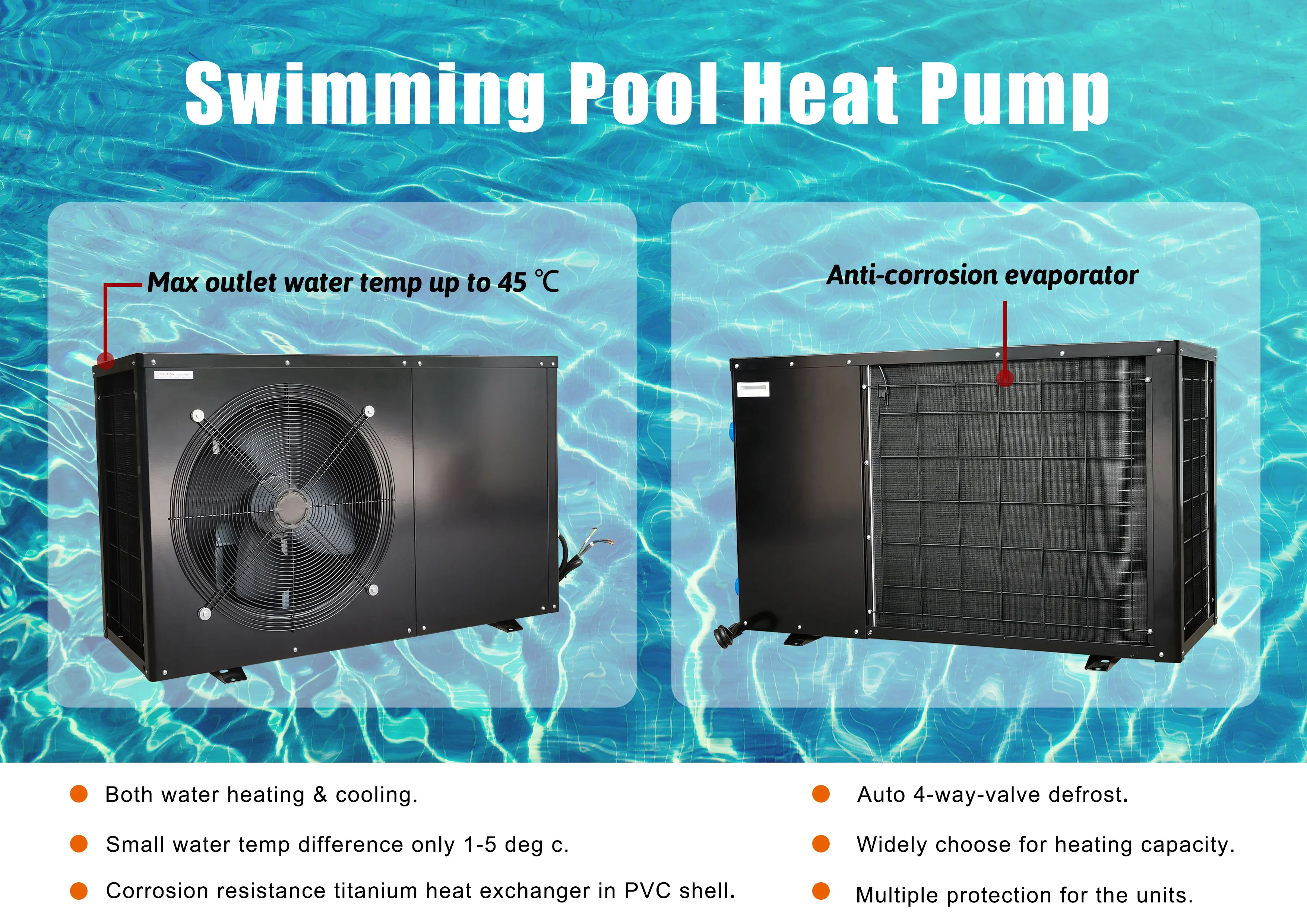Wholesale inverter swimming pool heat pump cooling heat pump water heater cooler system bomba de calor para piscinas picina