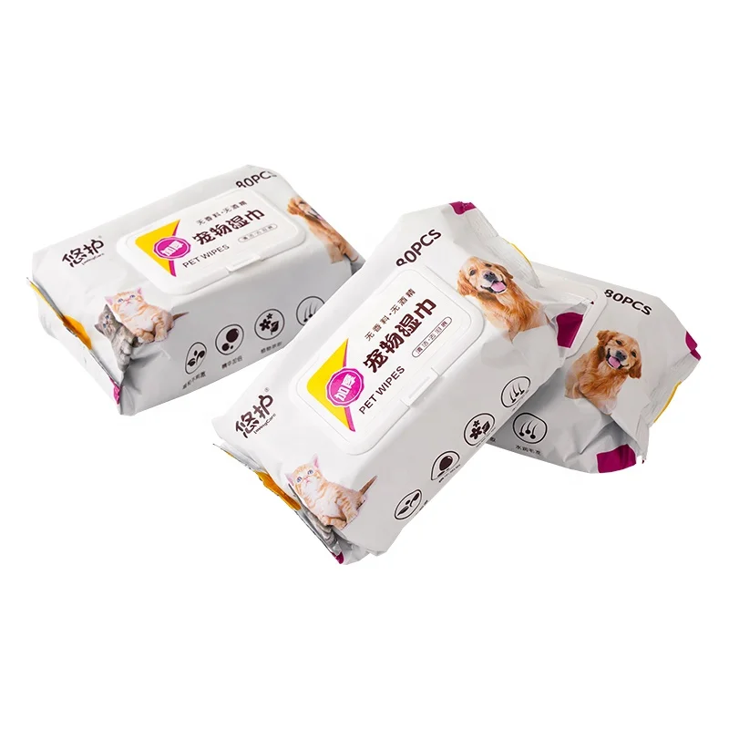 Coconut Scented Antibacterial Pet Wet Wipes,Dog Paw Cleaner Wipes