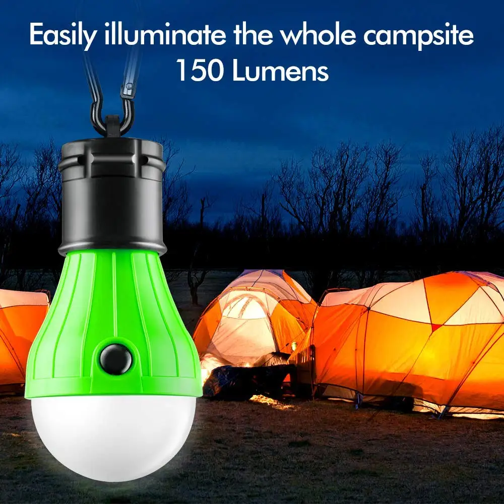 Cheap Multi-functional Outdoor Waterproof Tent Hanging Portable Camping 3 LED Bulbs Camping Lamp with Clip Hook