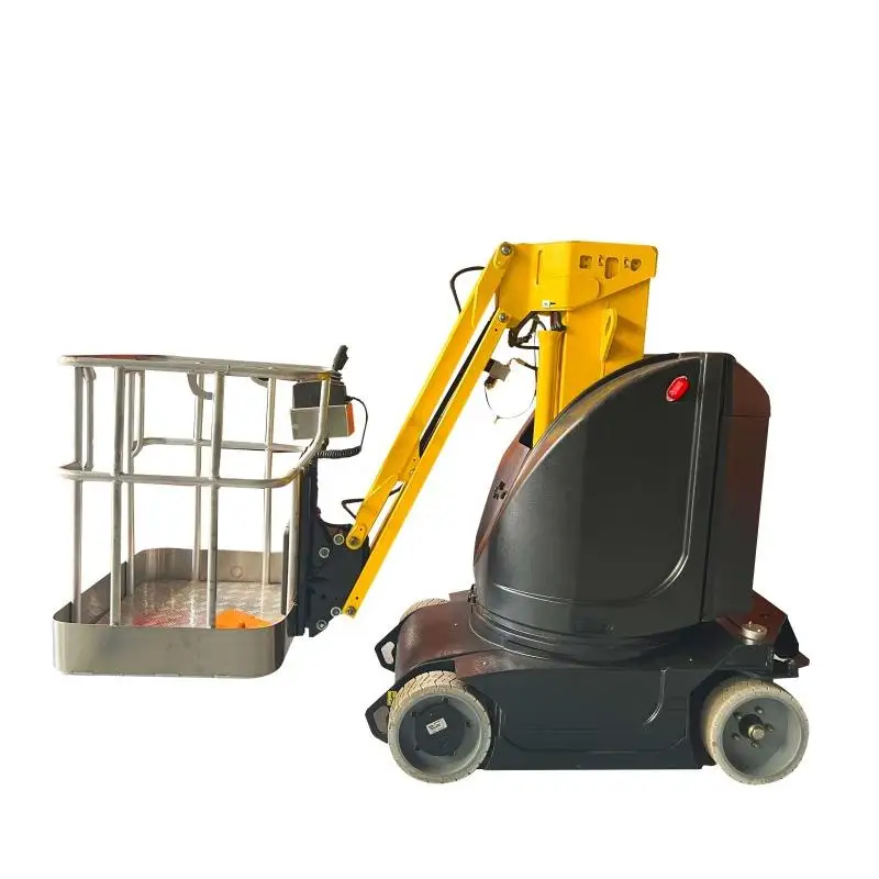 electric self propelled vertical mast lift hydraulic telescopic boom lift mobile compact lift with single mast