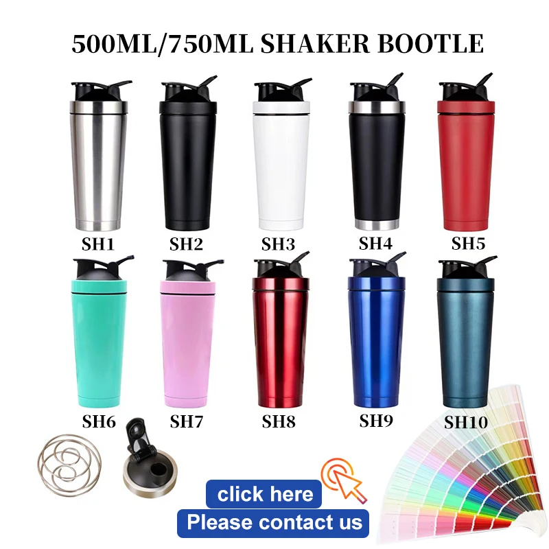 TY 500ml 750ml custom double wall insulated Stainless Steel sports Fitness Protien Gym shaker BPA Free bottle for protein