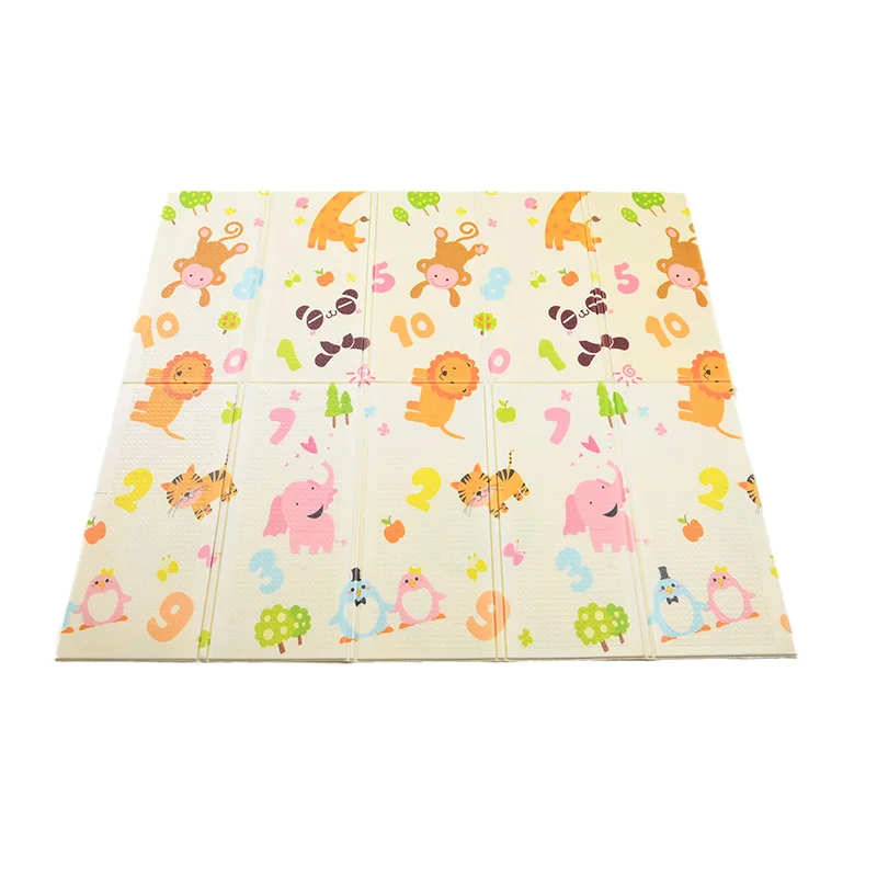 China Factory Dropshipping Xpe Folding Mat Long Operating Life Leather Play Mat Printed Crawling Play Mat