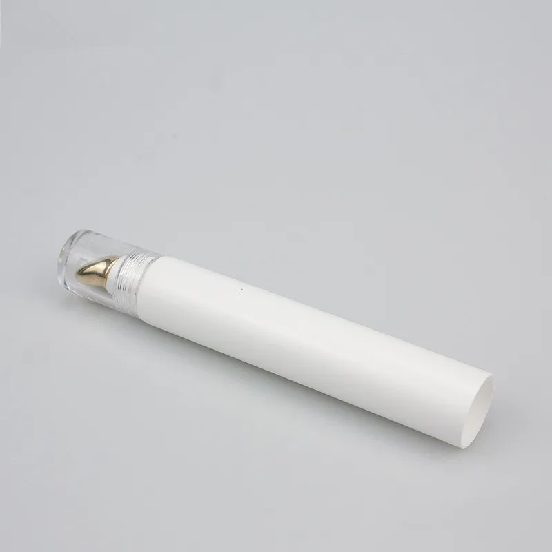 Custom Matte White Cosmetic Tubes D19mm 10-25ml Metal Applicator Empty Eye Cream Serum Plastic Tube
