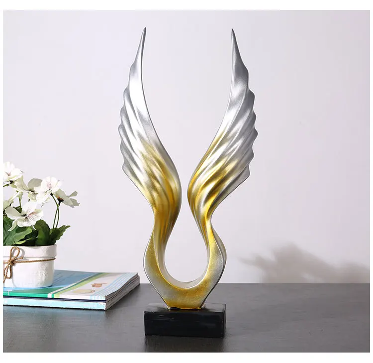 Nordic American Decoration Resin Gift Simple Angel Wing Decoration Resin Music Model Room Cabinet Statue Figurines Crafts