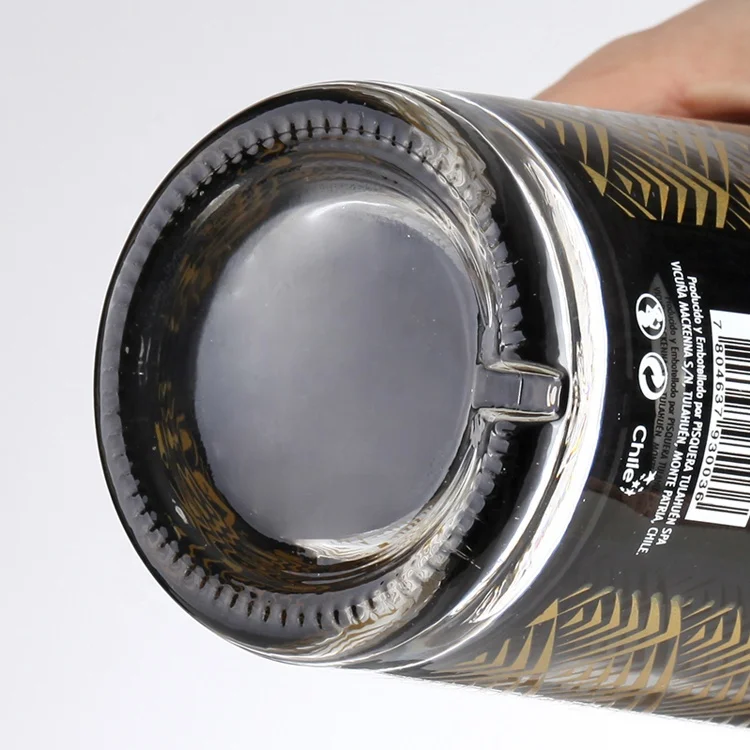 Custom Spray Painted Color Screen Printed Logo Empty Spirit 50ml 500ml 750ml 1000ml 75cl Brandy Glass Bottle For Liquor