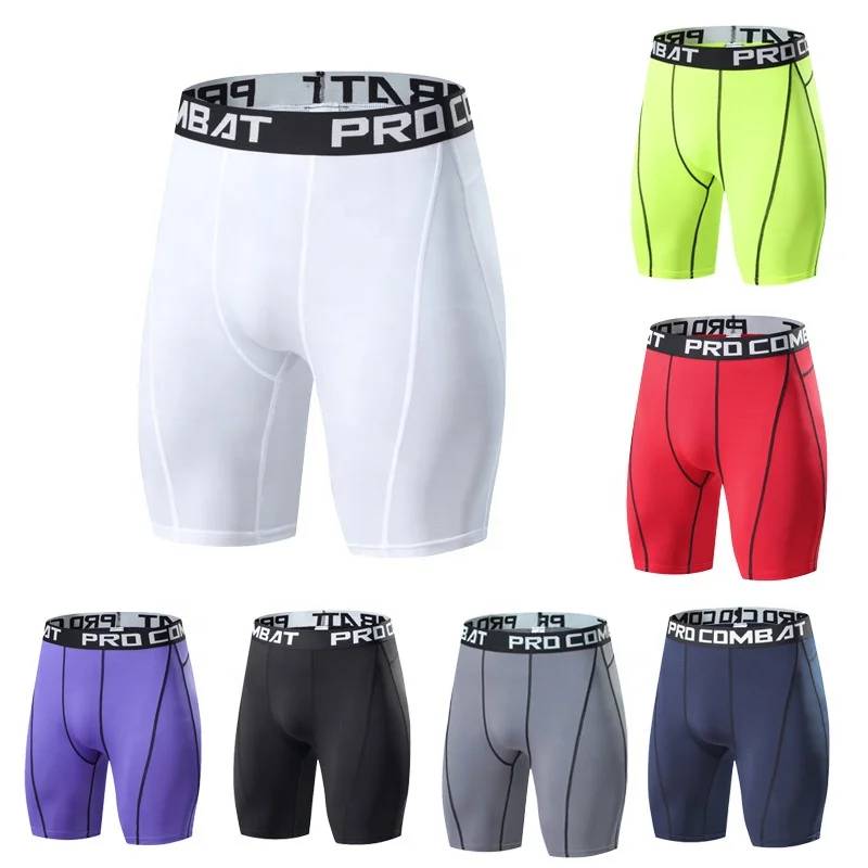 Custom Logo Four-Way Stretch Compression Shorts Breathable Running Quick Dry TIghts for Men
