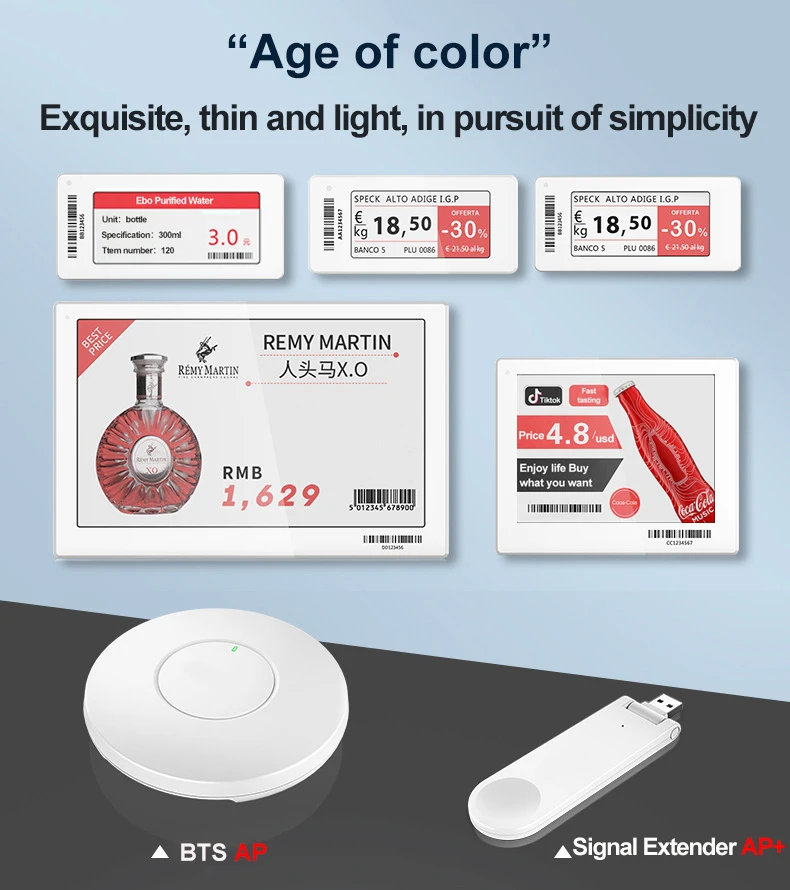 2.13 Inch Digital Smart Price Tag Wireless Electronics Shelf Label Esl E-Ink Display Price Label For Supermarket Fresh Store