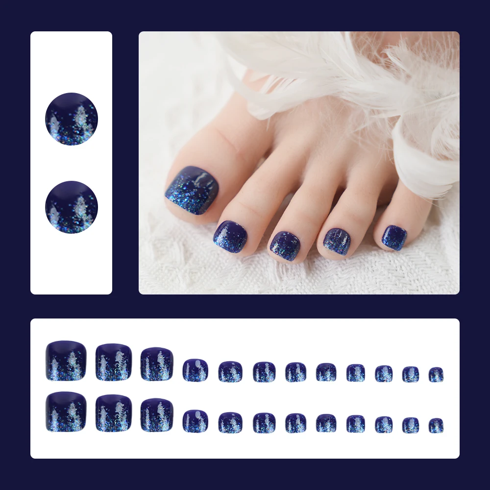 verified wholesales nails  Pedicure Artificial Toe Press on Nails Salon Quality wholesale factory supply good quality long last