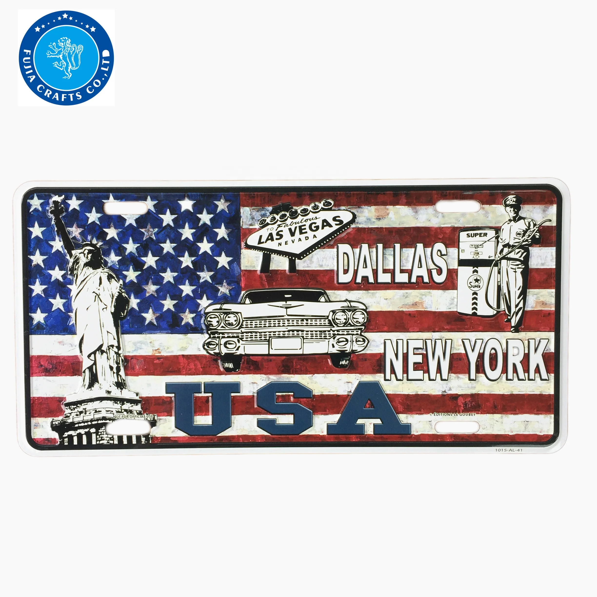 USA wholesale home/bar wall decorative embossed not official used souvenir aluminum car  license plates
