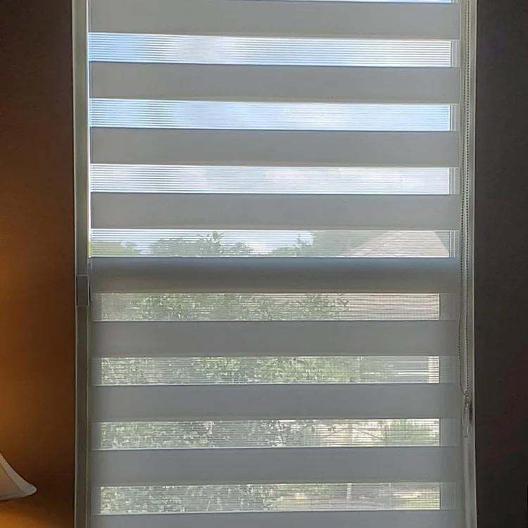 Modern style blackout double layer window shades zebra roller blinds fabric