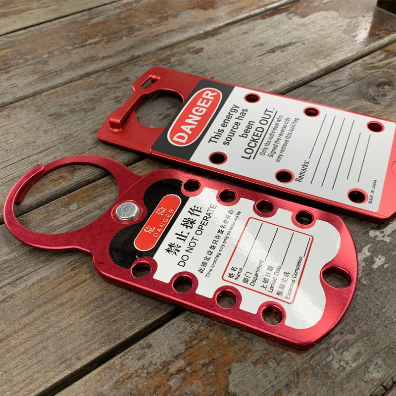 8 holes durable Economic Padlocks Lock Writable Safety Aluminum Hasp Lockout