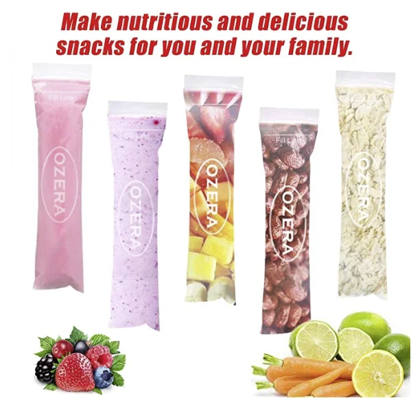 Ozera 001 130 Pack Ice Pop Molds Popsicle Bags Freeze Disposable Pouches