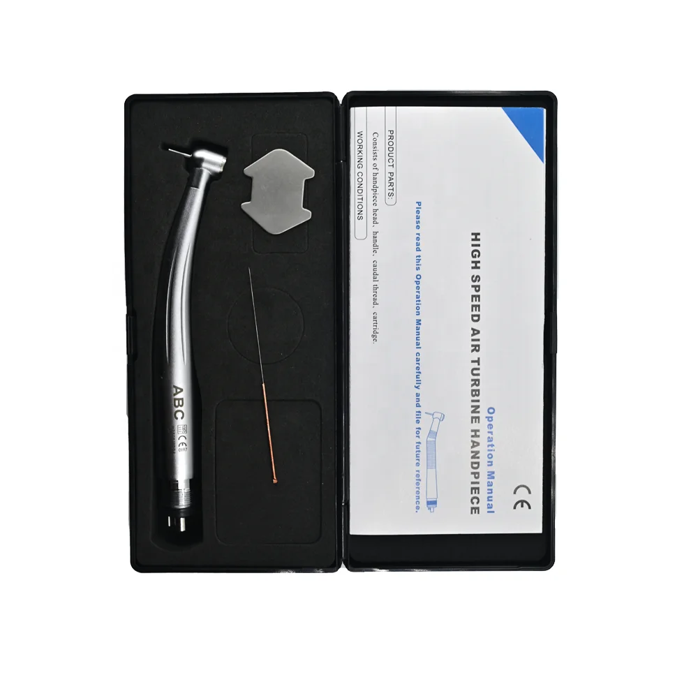 Dental Product LED Handpiece Push button 3 Way Spray Push Button Ceramic cartridge  rotary Turbine High Speed E-generator