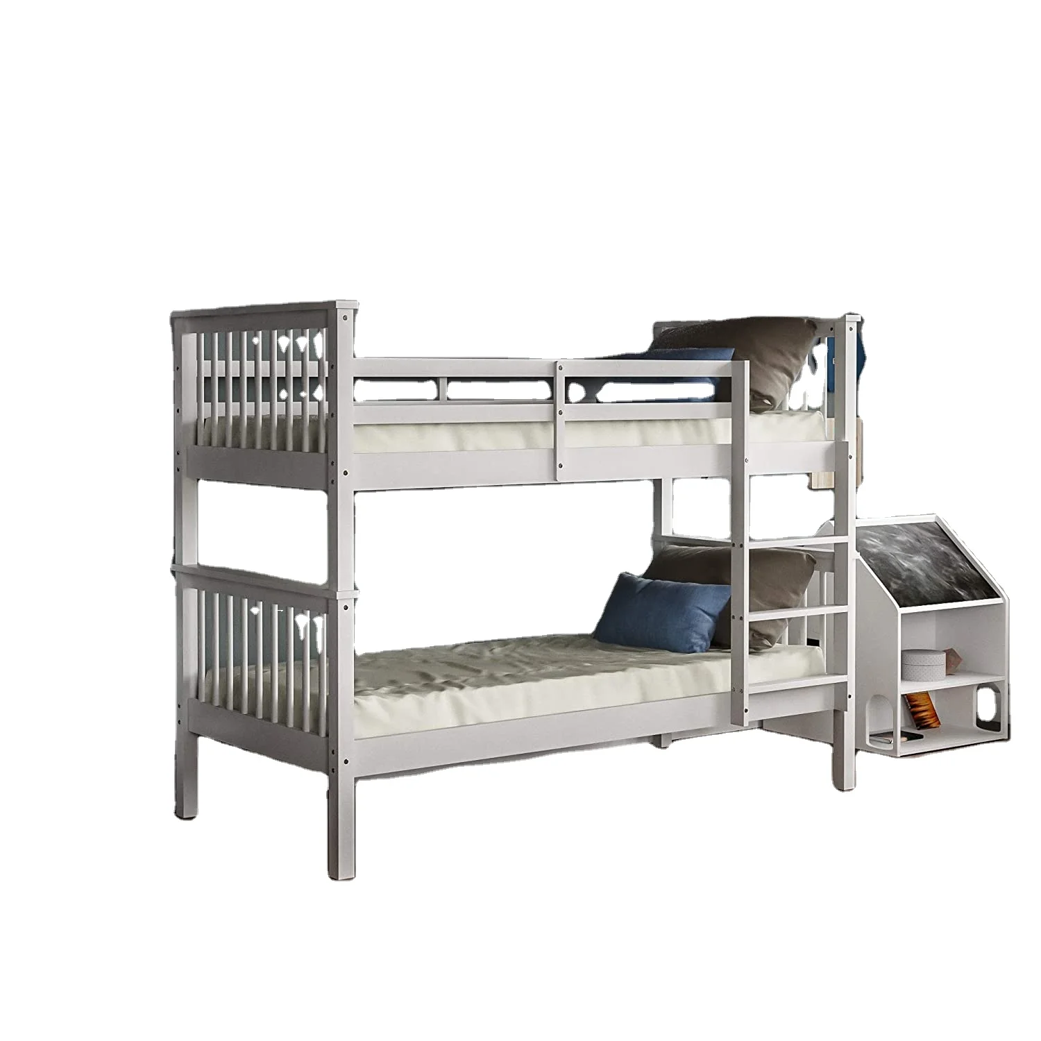 modern wooden bunk With Ladder for children with steps, Single 3 Foot