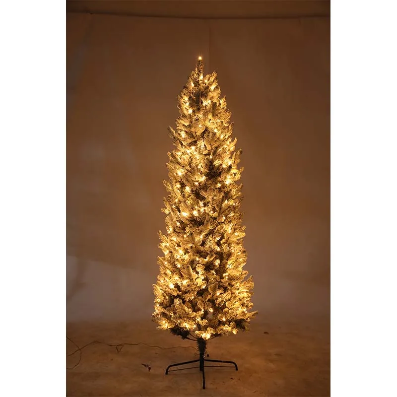 Pre-lit Artificial tree whole sale Christmas tree snowy PE & PVC mixed hinged tree for Xmas decoration