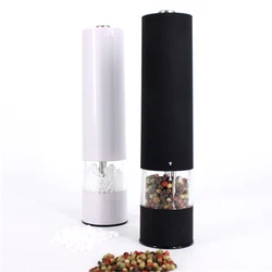 Custom Colorful Adjustable Ceramic Core Stainless Steel Electric Spice Salt And Pepper Grinders by Battery operated