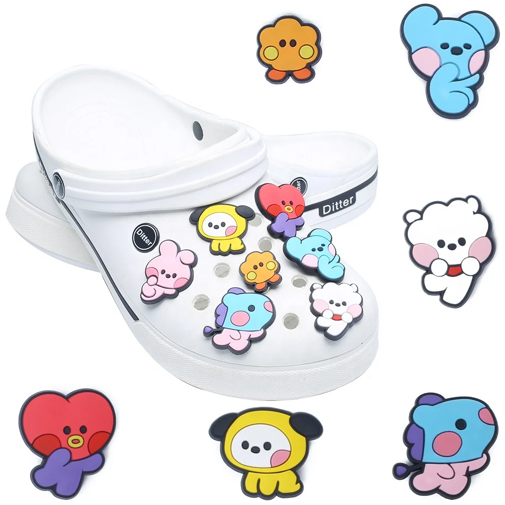 Famous Korean Boys Croc Charms Wholesale Custom Shoe Charms Logo Style Clog Gibz PVC Shoe Decoration Charms