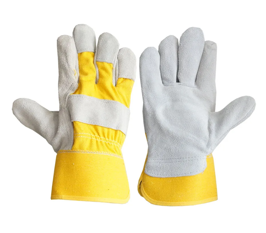 Comfortable Breathable Cutting Construction Goatskin Leather Work Gloves welding Cow Grain Truck Driver Hand  Glove