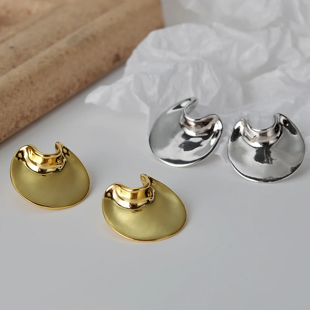 ICEBELA Funky Fashion Jewelry Ladies 925 Sterling Silver Chunky Minimalist Earrings Trendy Gold Plated Earrings 18K For Women
