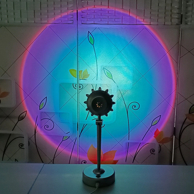 2022 New Beautiful LED USB Night Light Sunset Aura Halo Lamp The Sunset Lamp Room Modern Aluminum Alloy 80 Room Decoration 5W 5v