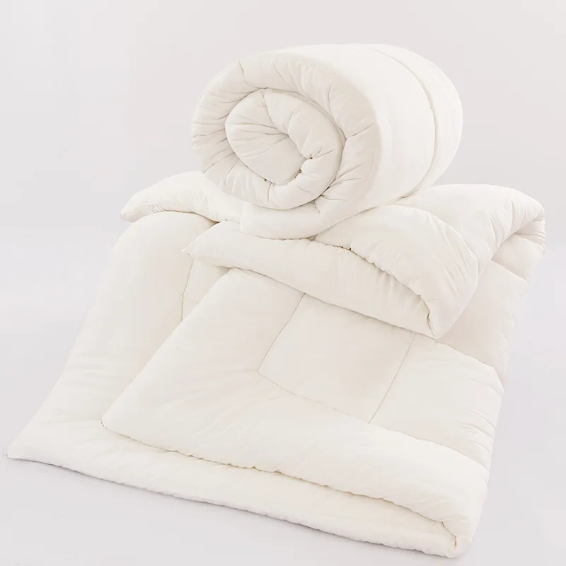 Custom duvet soybean fiber % polyester polyester cotton folded anti-bacterial skin friendly gray white single double quilt core