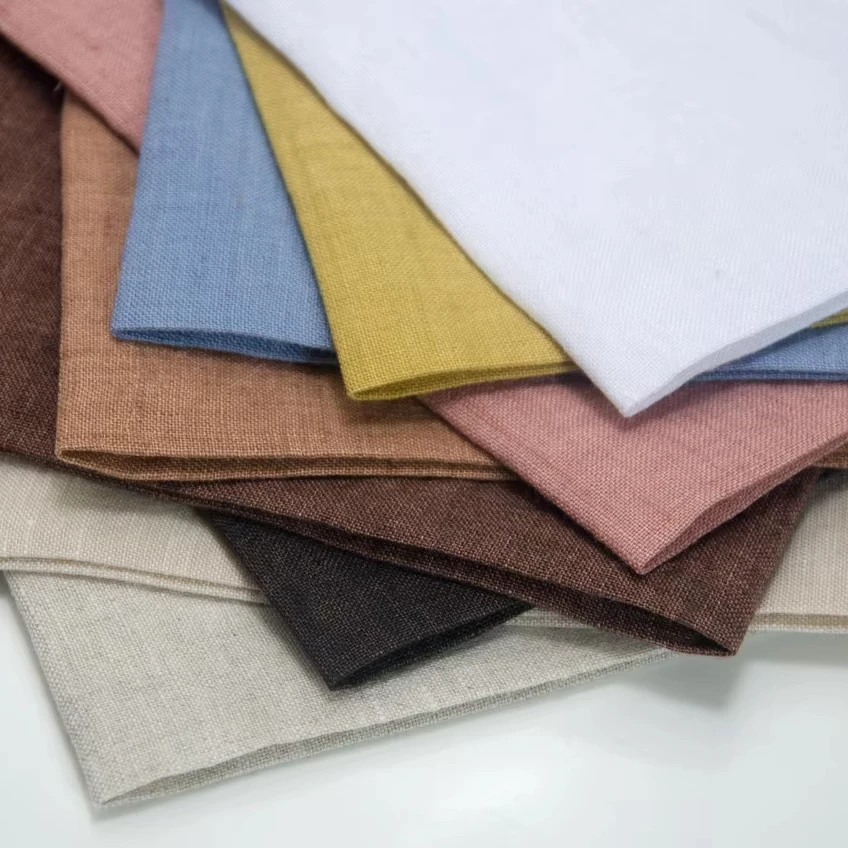 #8513 оптовая продажа новый дизайн окрашенная чистая льняная ткань для одежды