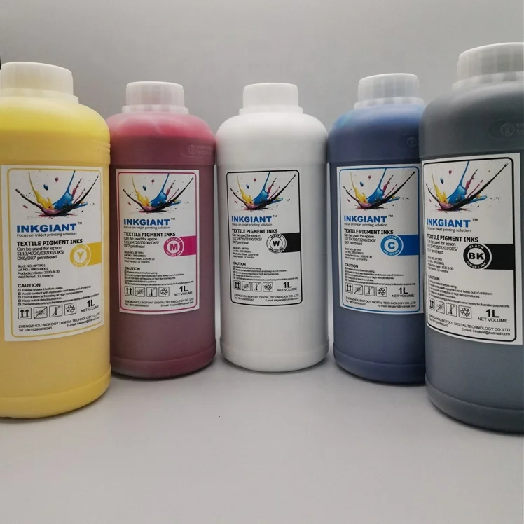 INKGIANT ECO-friendly DTF transfer film ink with C/M/Y/K/W for PET film printer