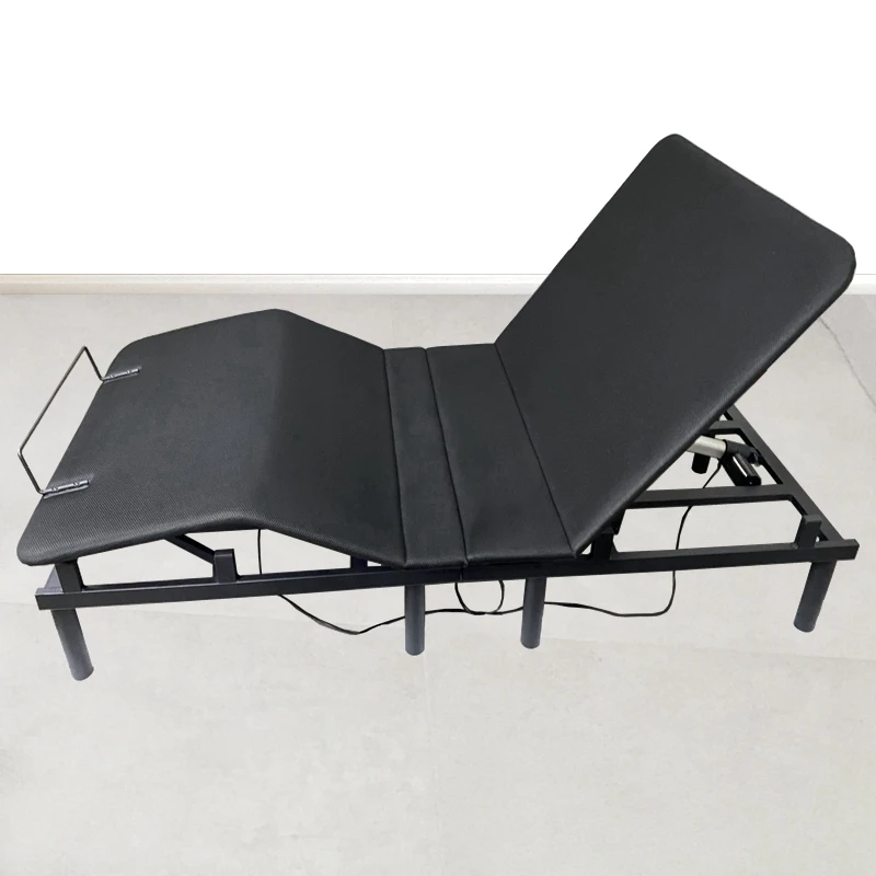 Comfort black Upholstered Electric Adjustable Bed Base with USB Ports-Ergonomic Wireless Remote
