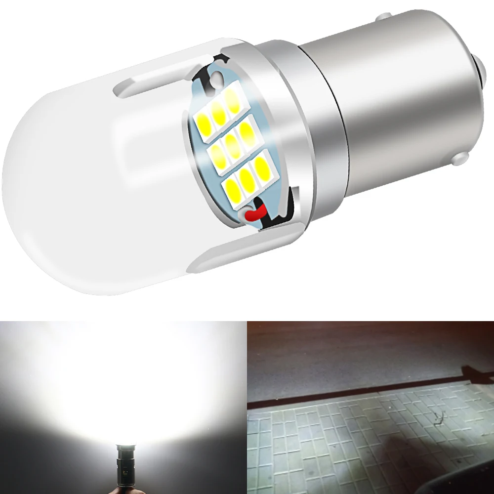Hot Selling 12V 1156 BA15S 1157 BAY15D 3156 7440 Led 3030 9SMD White Bulb Car Reverse Light Turn Signal Lamp DJ208