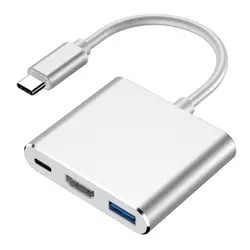 usb c hub oem 3 port 3 in 1 usb-c hub to Quick Charging Port USB 3.0 to 4K UHD Output