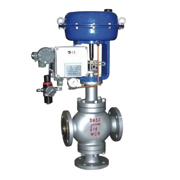 4-20mA Pneumatic Control Valve Modulating Valve Pneumatic Diaphragm Three Way Regulating Valve With Positioner