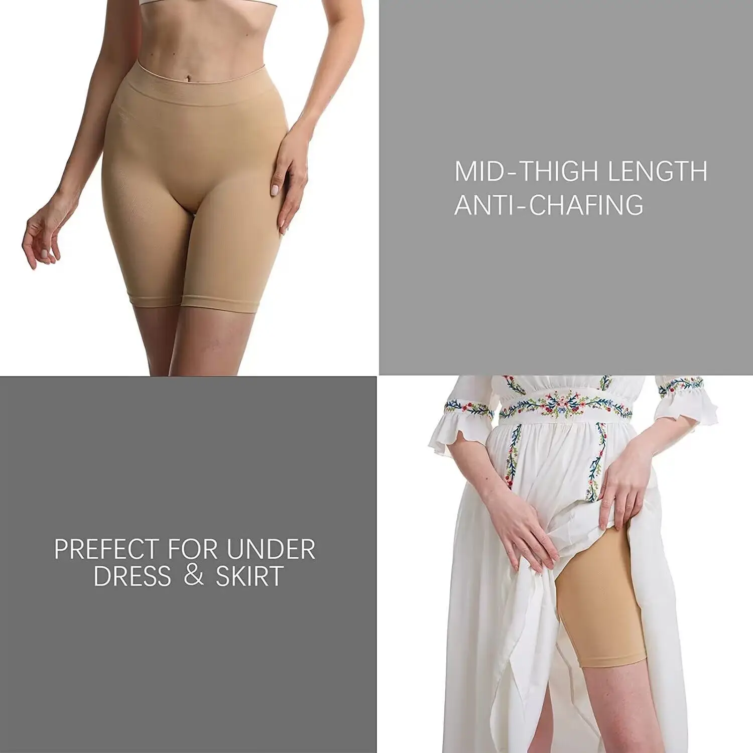 Anti Chafing Slip Shorts pants Tummy Control Hight-Waist Body Shaper Girdle Shorts for Women Thigh Under Dresses Underwear