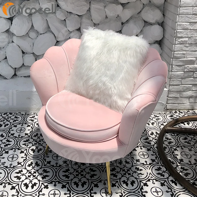 
Yoocell pink hot sale modern single beauty equipment reception chair salon beauty waiting chair single seat 