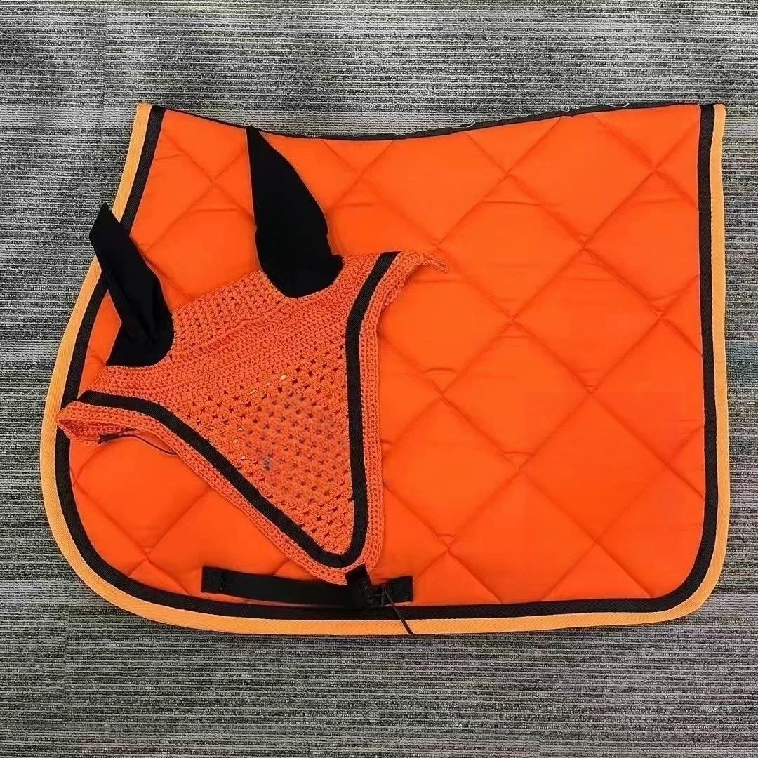 Factory Price Horse Saddle Pads Sets And Mask Set Knitted Fly Mask Horse Veil