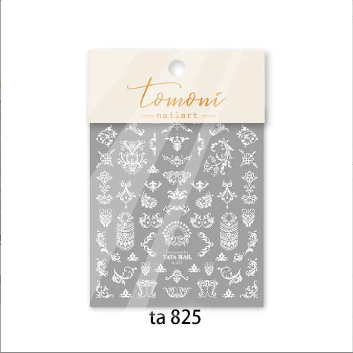 Japan Style tomoni nail sticker embossment Nail Art White Bohemia nail sticker
