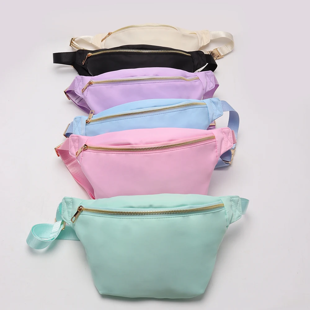 Keymay RTS Stock Fast Shipping Small Large multi-color Waterproof Womans Crossbody Bag Fanny Bag Waist Jumbo Nylon Fanny Pack