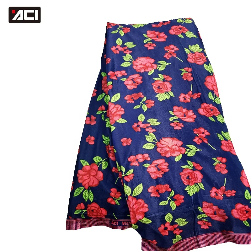 ACI African Wax Fabric Velvet Leopard Print Custom Design Ankara Fabric African Wax Prints Tissus Africains Nigeria Batik Fabric