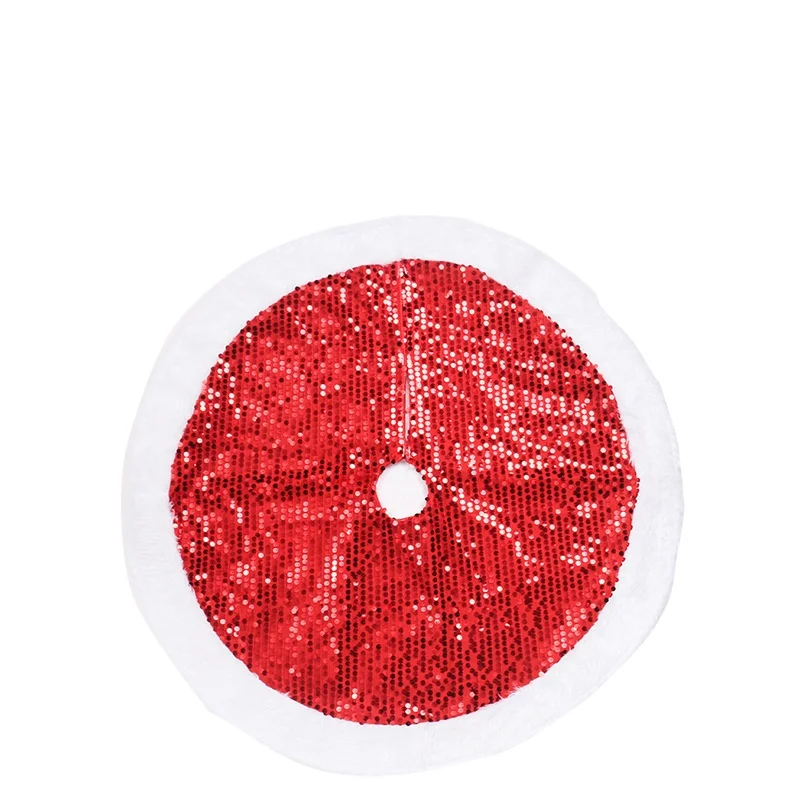 Wholesale hot sale christmas fabric white black Xmas home tree skirt decoration with glitter