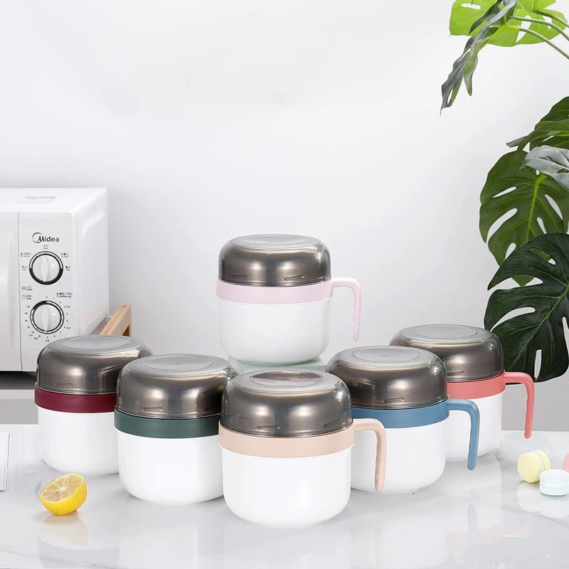 Multi-function Stainless Steel Induction Meal Cup Round Food Container With Lid And Tableware