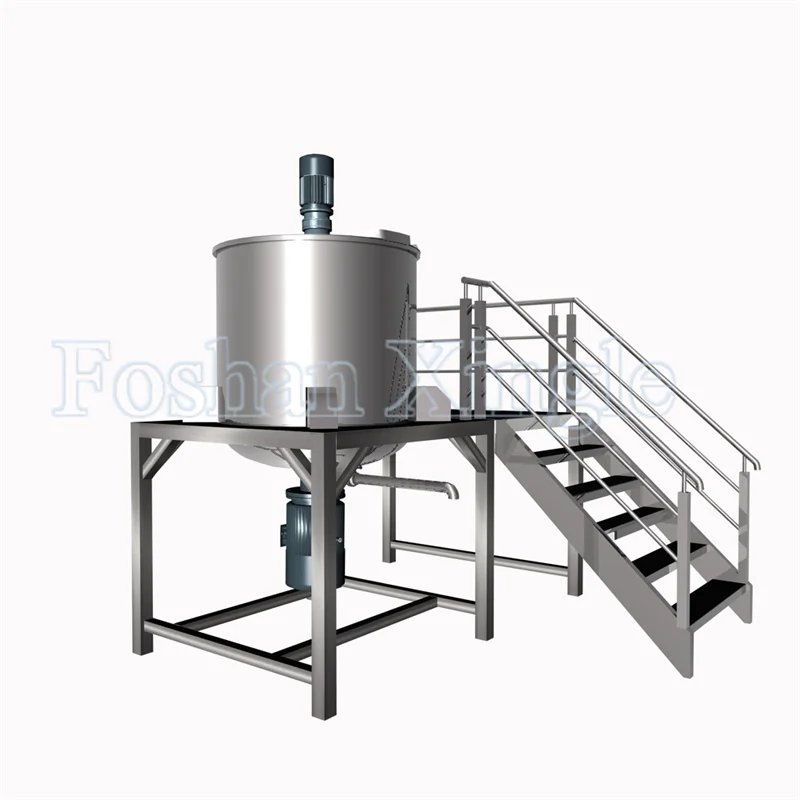 Conditioner Mixer Homogenizer Shampoo Emulsifying Cosmetic Cream  Making Machine Single Layer Caustic Soda Chemical Mixing Tank
