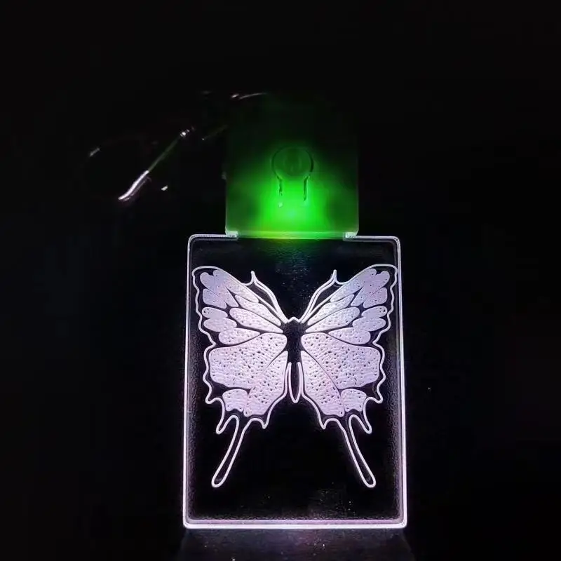 2020 wholesale color changing led acrylic keychain flashlight